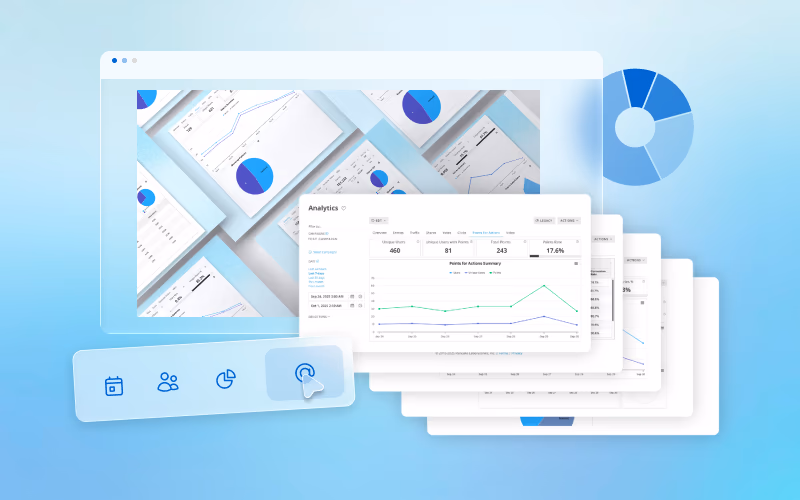 ShortStack analytics dashboard with charts, graphs, and campaign metrics