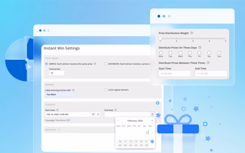 Prize configuration and winner selection