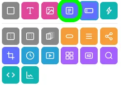 The Add Widgets panel with the Field Widget icon, a form with lines, circled in green.